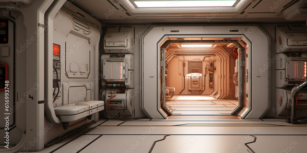 Interior design in space. Generative AI image. Interior design in space. Generative AI image.