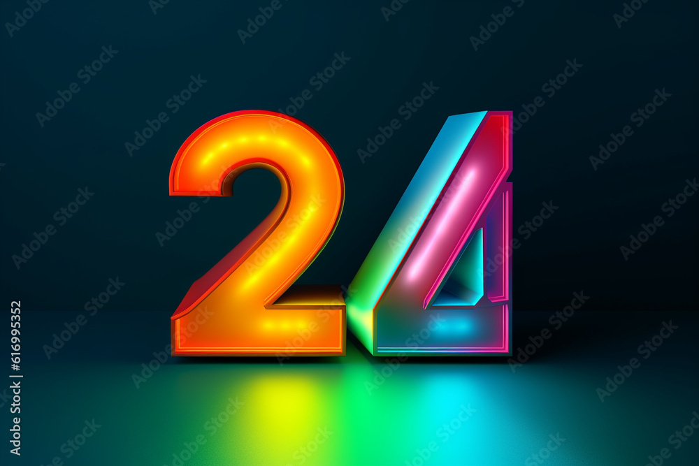 3d style 2024 new year design with 24 number created with generative ai 3d style 2024 new year design with 24 number created with generative ai