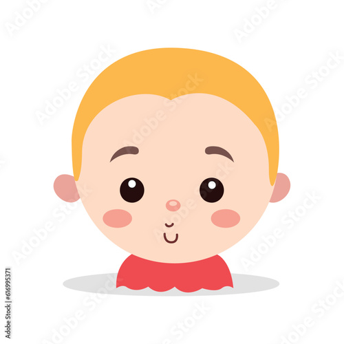 cute baby boy newborn innocent face with chubby cheeks isolated on white background using vector illustration art