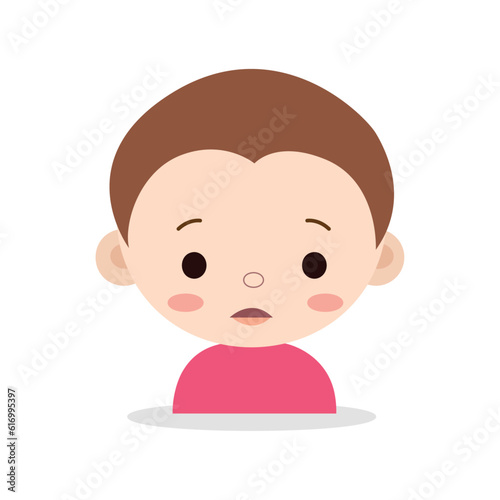 Glimpses of Innocence the Small Baby's Charm chubby cheeks with pink t-shirt isolated on white background using vector illustration art