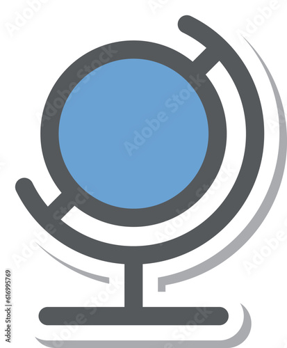 ステッカー風ミニミニアイコン　地球儀