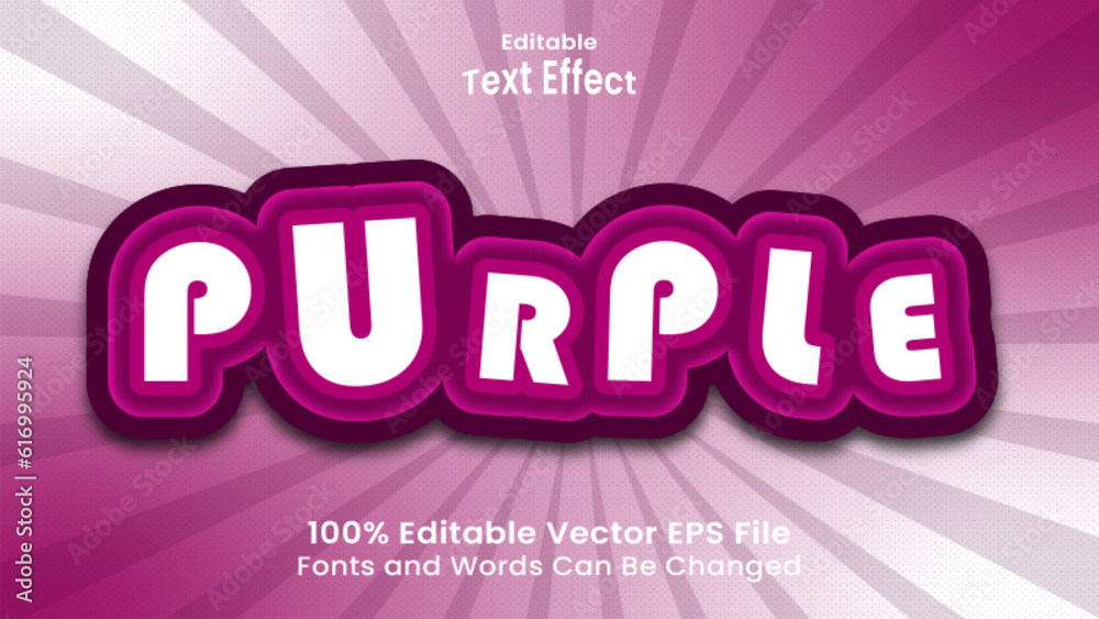 purple editable text effect