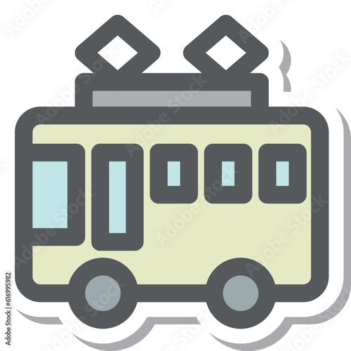 ステッカー風ミニミニアイコン　電車