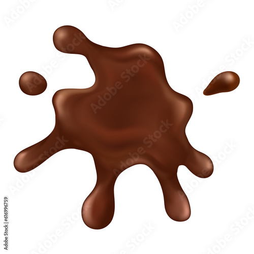 Delicious melted chocolate stain or drop illustration isolated on transparent background