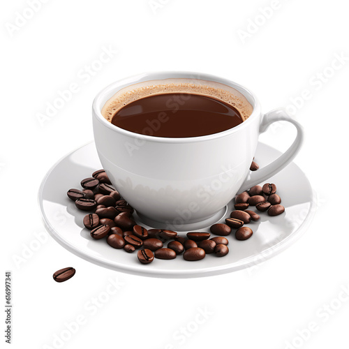 Ceramic coffee cup isolated on transparent background
