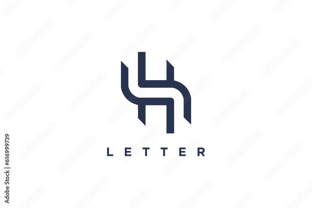 H letter logo vector with modern line concept black design H letter logo vector with modern line concept black design