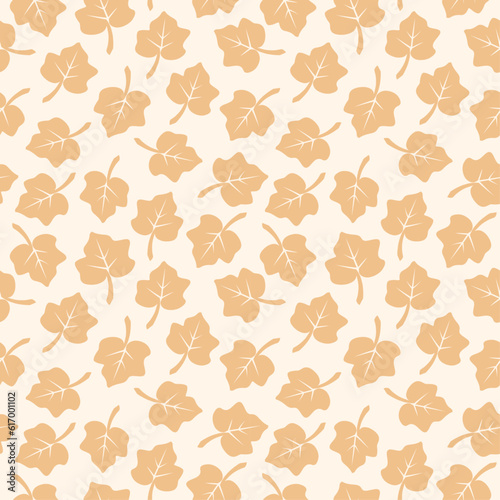 Falling leaves seamless vector pattern, wallpaper, textile print.