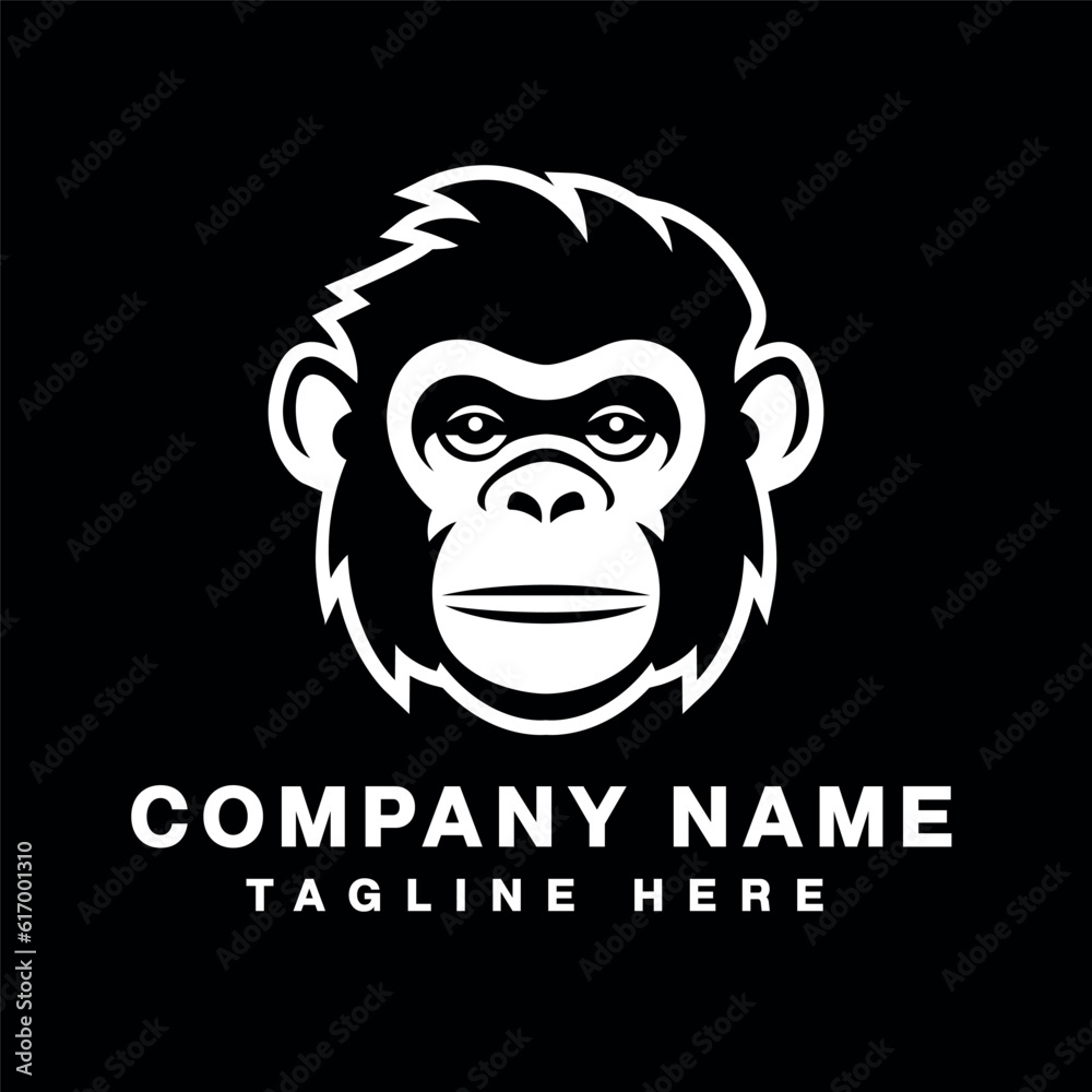 monkey head template, gaming design, black and white monkey head template, gaming design, black and white