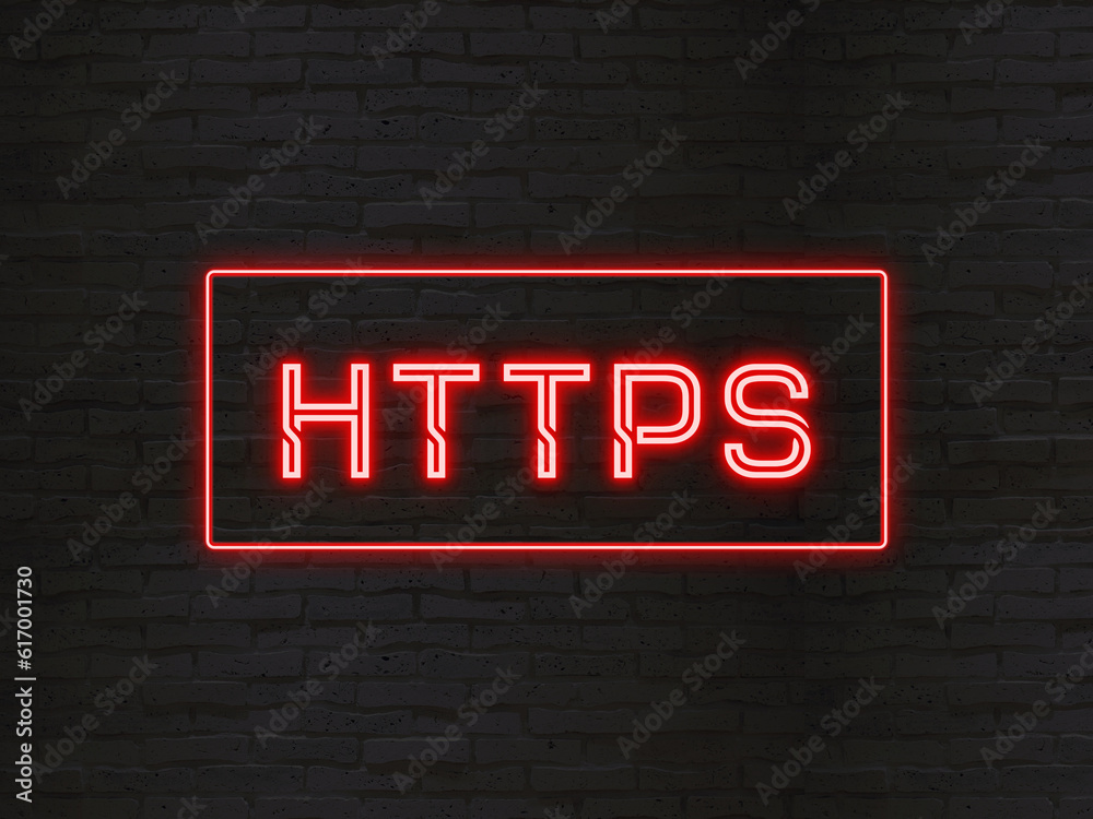 HTTPSのネオン文字