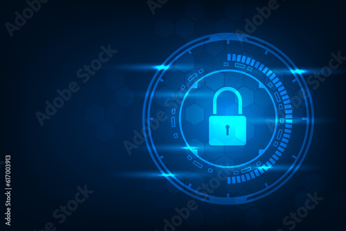Vector futuristic technology abstract digital security background.