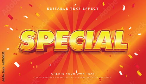 Red Yellow Special Promo 3D editable text effect, suitable for promotion, product, headline, poster