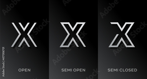 Set of letter X logo icon design template elements