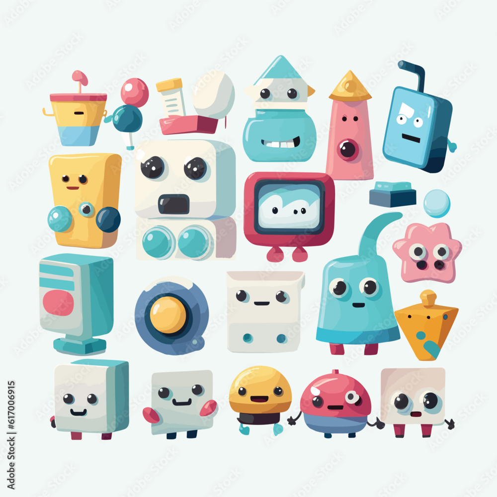 vector cute plastic cartoon style vector cute plastic cartoon style