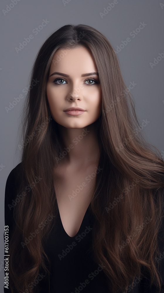 Fazendo hairstory todos os dias com cabelos lindos. Foto de estúdio de uma jovem mulher bonita com cabelo longo lindo posando contra um fundo cinza Fazendo hairstory todos os dias com cabelos lindos. Foto de estúdio de uma jovem mulher bonita com cabelo longo lindo posando contra um fundo cinza