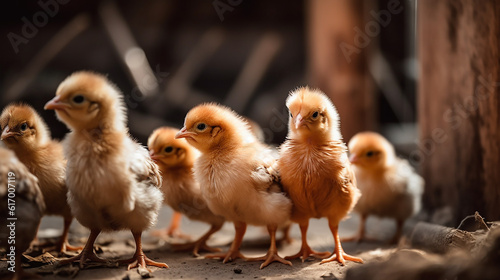 Muitas galinhas em uma fazenda photo