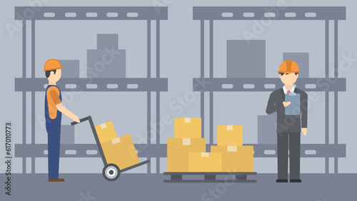 Warehouse workers. Loading or unloading of shipments. Control of delivery of parcels. 