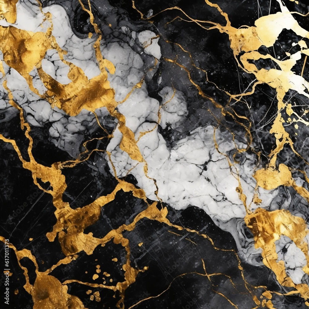 Luxury Marble Digital Art - Black Marble with Gold, Background 4K Quality, JPEG