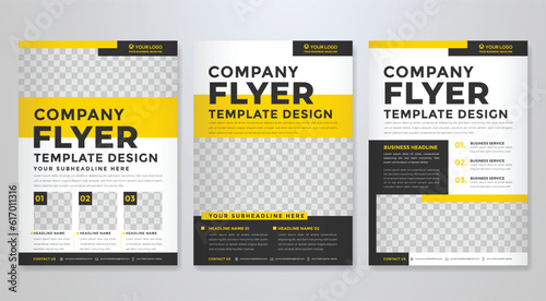 set of business flyer template with minimalist layout and modern style use for promotion kit and product publication