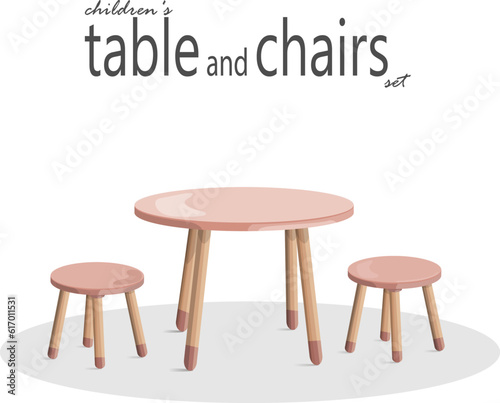 children's chairs and table in pink