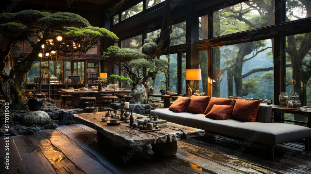 Minimal style living room and home concept, wabi sabi space decoration design, AI generated. Minimal style living room and home concept, wabi sabi space decoration design, AI generated.
