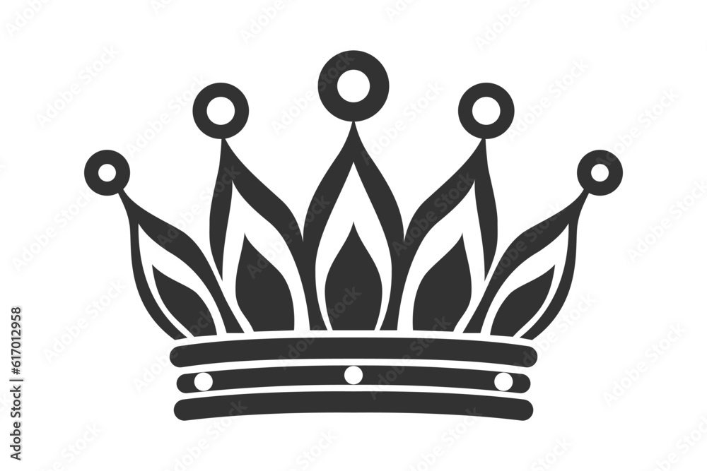 Vecteur Stock Crown icon. King signs. Queen symbol. Princess symbols