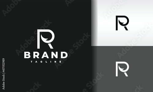 letter R fishing hook logo