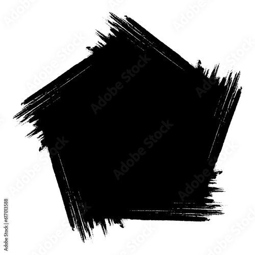 Scribble stain. Grunge frame. Hand drawn in brush. Sale banner. Vector distress background