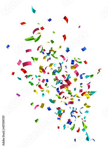 Colorful confetti bursting isolated
