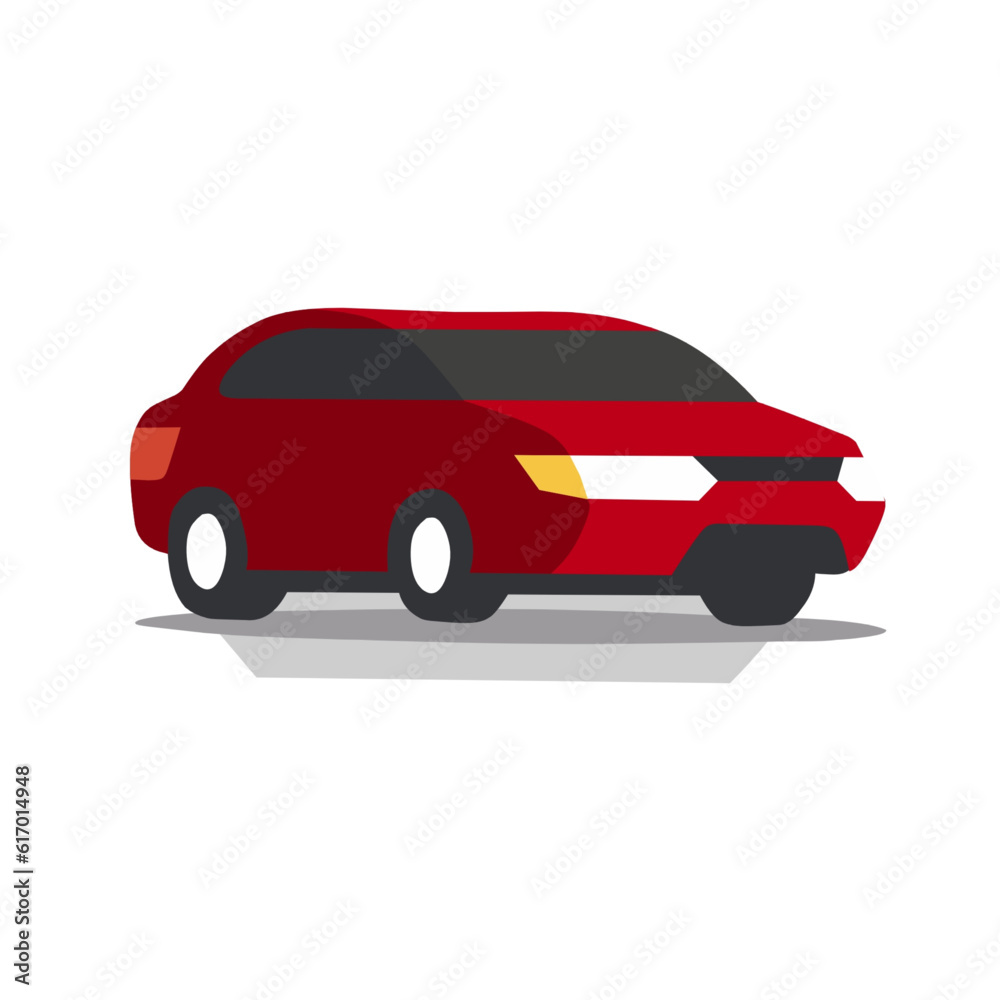 vector icon of a red car on a white background for the design of children's toys, icon design, cute icon, design illustration