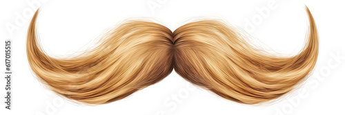 Blonde moustache isolated on white background - Generative AI photo