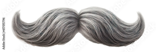 Obraz na płótnie Gray hair moustache isolated on white background - Generative AI