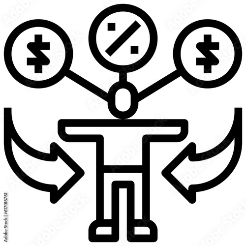 DIVIDEND line icon,linear,outline,graphic,illustration