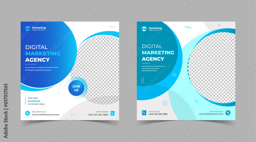 Digital marketing agency social media post or square banner template Digital marketing agency social media post or square banner template
