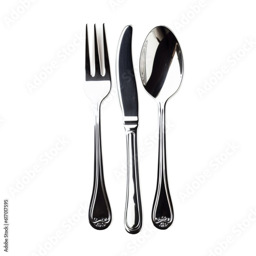 Fork, spoon and knife stickers, AI generated