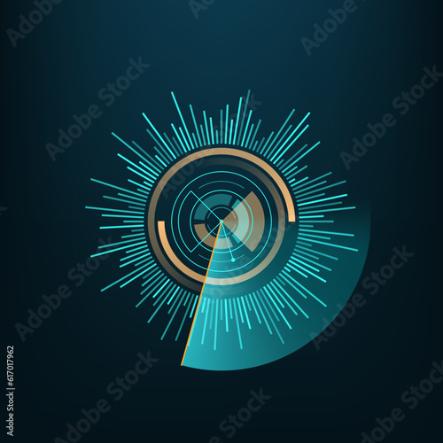 HUD round circle, digital technology interface or game UI, vector data graphic chart. Futuristic space tech graph diagram circle for infographic element, HUD hologram for information data screen