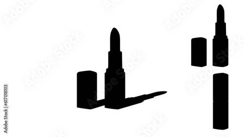 Lipstick cosmetic, silhouette