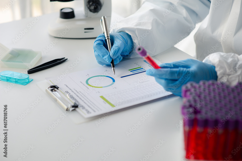 Laboratory is used for scientific research to examine and research blood obtained by sampling patients from hospital, lab assistant doing blood tests for abnormalities. Laboratory and expert concepts. Laboratory is used for scientific research to examine and research blood obtained by sampling patients from hospital, lab assistant doing blood tests for abnormalities. Laboratory and expert concepts.
