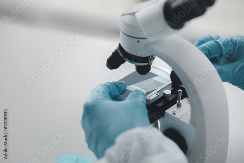 Konstfotografi The laboratory is used for scientific research to test and research therapeutic vaccines, lab assistants collect blood samples from patients and perform chemical reactions