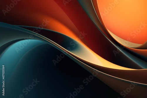 Blue and Orange Minimalist Modern Abstract Motion Background - Generative AI