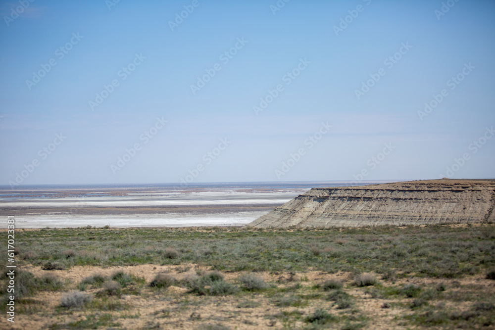 sea and a lake in far distance sea and a lake in far distance