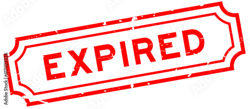 Grunge red expired word rubber seal stamp on white background