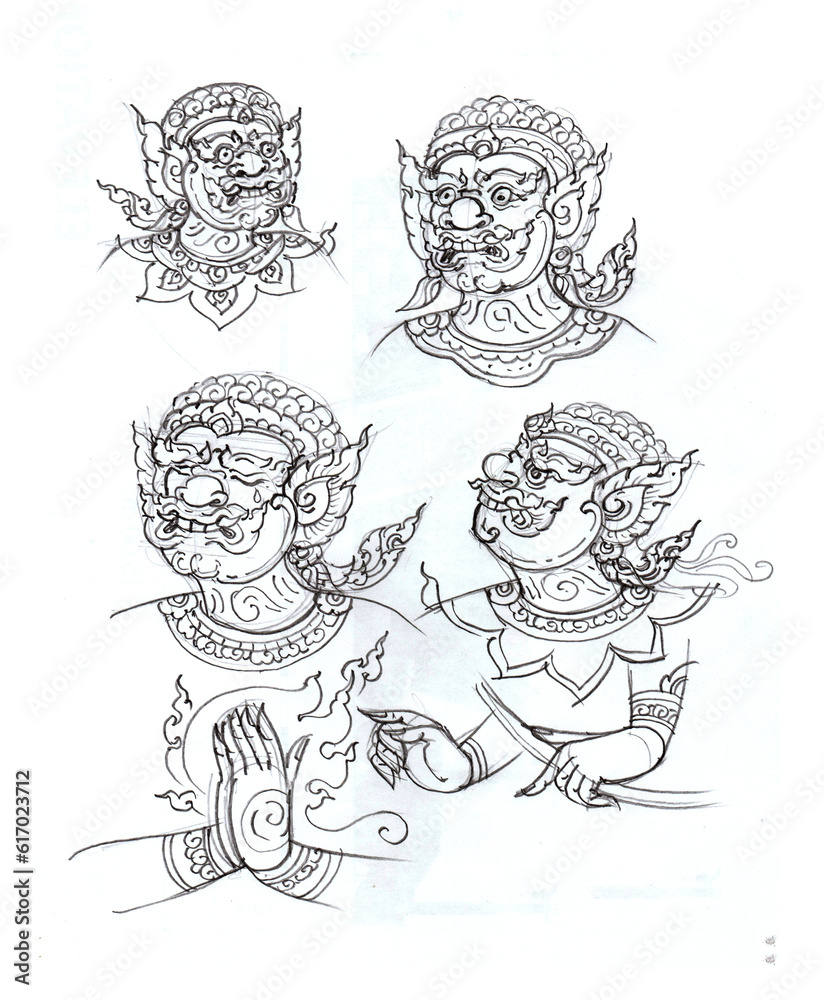 face of giants pencil drawing for card decoration illustration face of giants pencil drawing for card decoration illustration