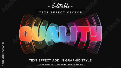 Beautiful colors of text effect style vector fully editable