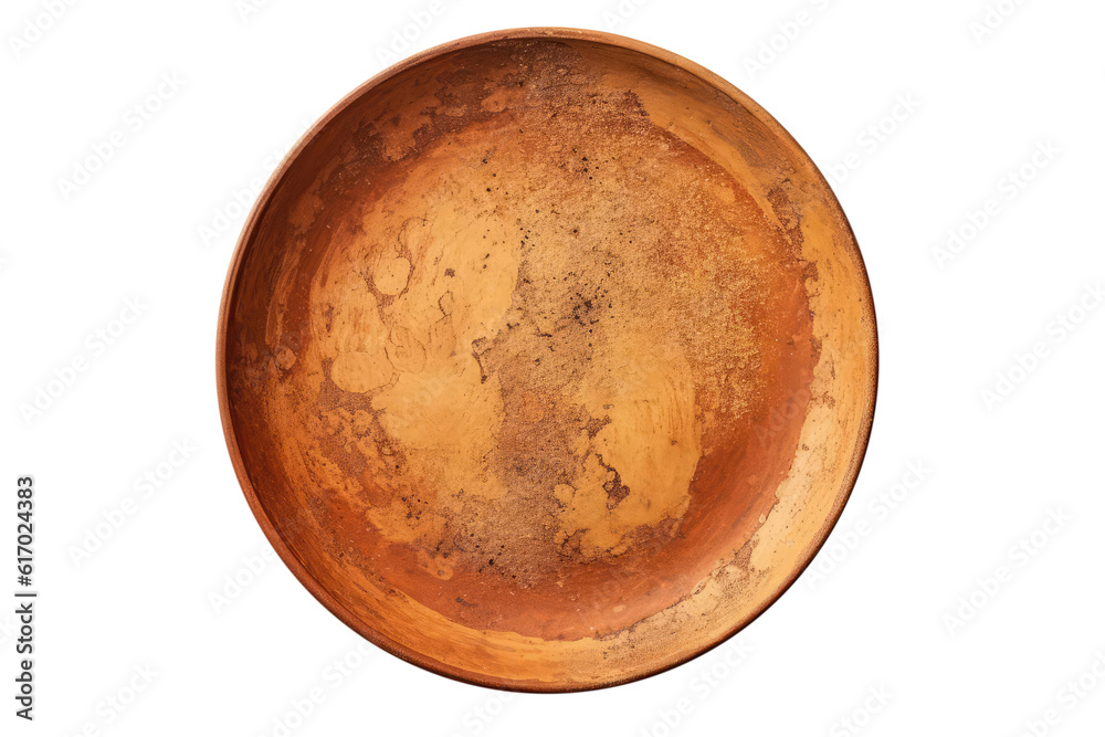 Earthy Clay Plate With Rustic Glaze In Warm Earth Tones On Isolated Transparent Background, Png. Generative AI Earthy Clay Plate With Rustic Glaze In Warm Earth Tones On Isolated Transparent Background, Png. Generative AI