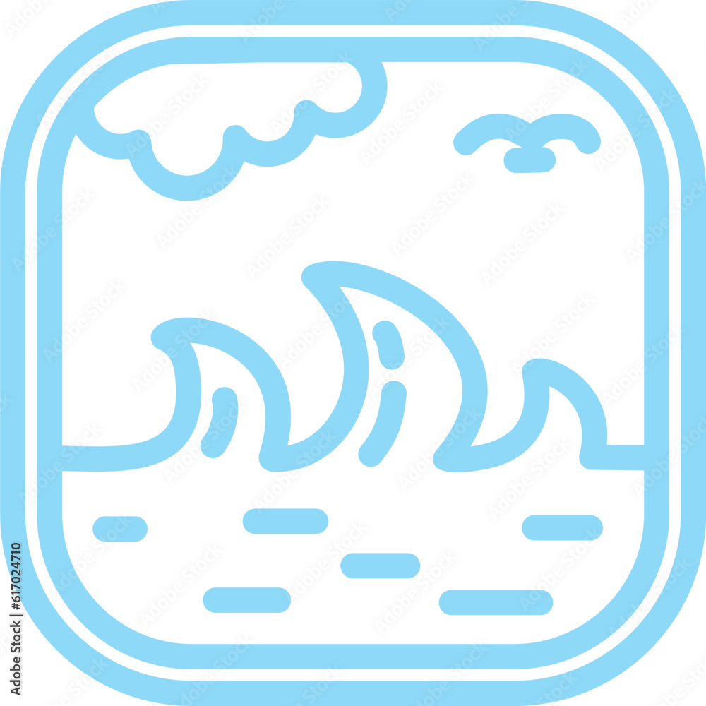 Sea Wave Landscape Lineart Vector Sea Wave Landscape Lineart Vector
