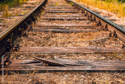 Old wooden railway sleepers