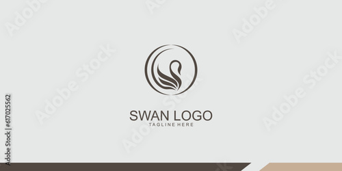 Abstract swan logo design with unique concept| premium vector