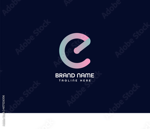 e modern letter logo design