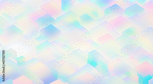 Geometric 3D background with glassmorphism, soft light pastel palette, cubic shapes parallelepipeds vertical and horizontal lines square geometry, AI Generated wallpaper
