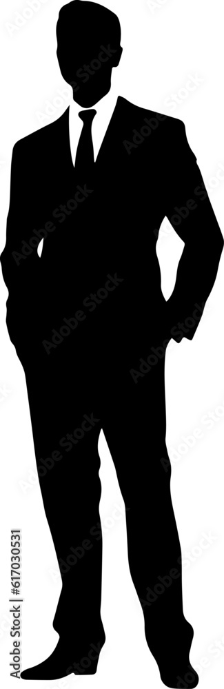 Vector illustration of a man in a suit silhouette. Vector illustration of a man in a suit silhouette.
